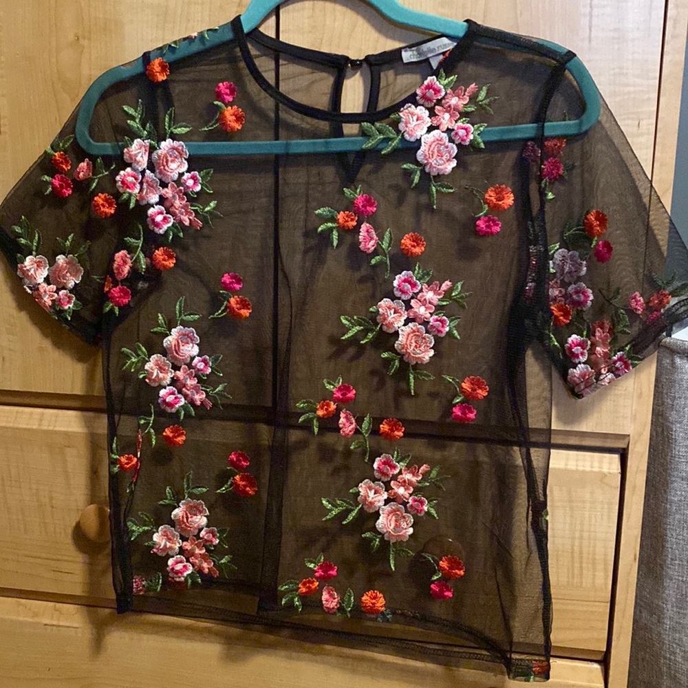 Charlotte Russe mesh floral top